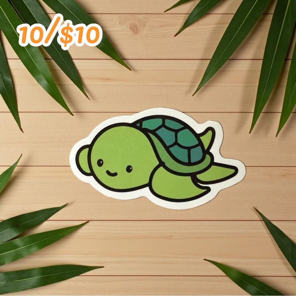 Cute Sea Turtle Sticker – Kawaii Ocean Animal – 2.75”